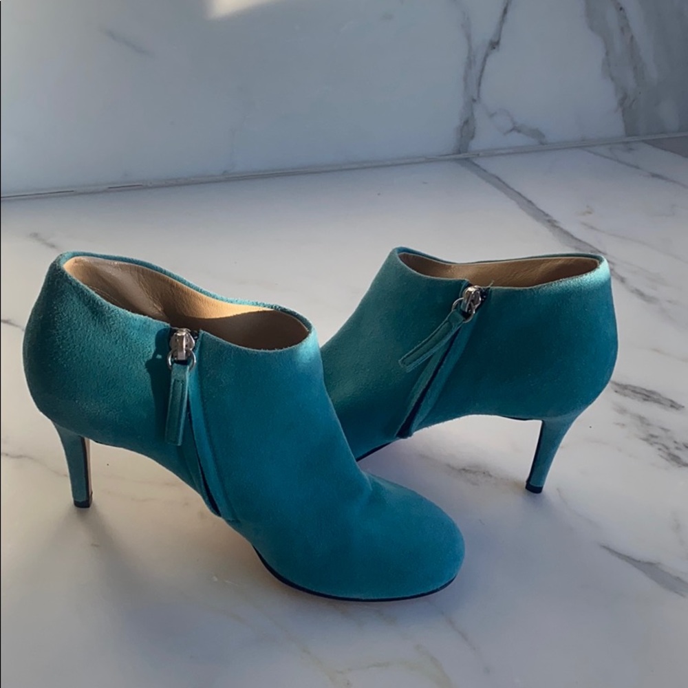 Turquoise Suede Booties - Picture 6 of 6